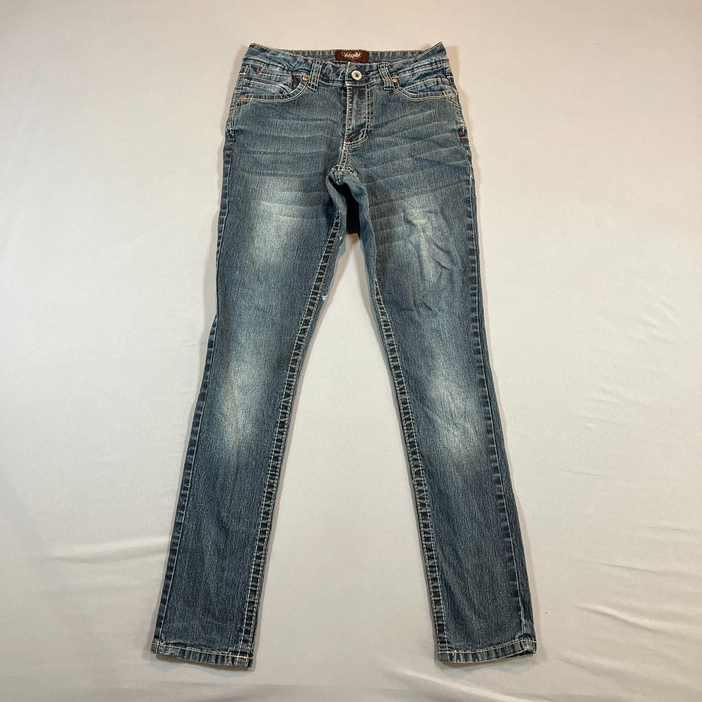 Angels Skinny Jeans Womens 6 Blue Denim Cotton Stretch Mid Rise Medium Wash